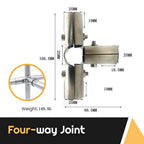 25mm Tube Connector Pipe Joint Clamp for Clothes Rack & Shelving Pipe Joint Connector Richie's Four way Joint