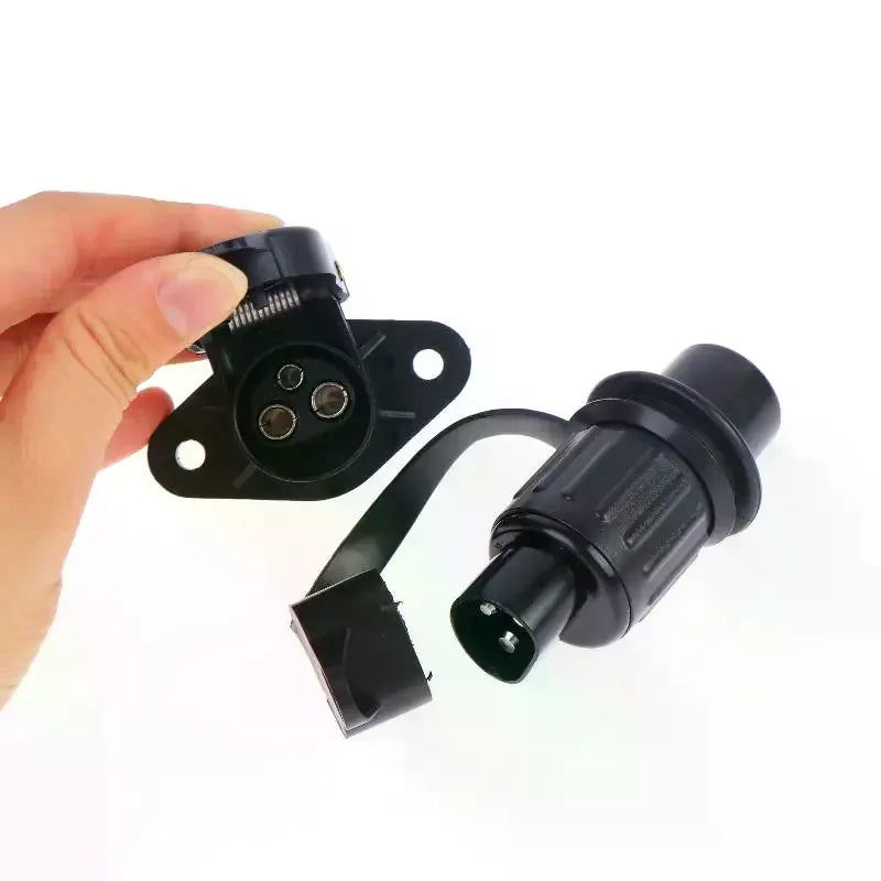 12V 3-Pin Flat Trailer Plug & Socket – Waterproof UV-Resistant Trailer Electrical Connector Richie's