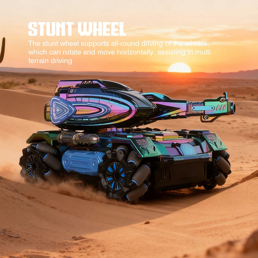 2.4G 4WD RC Sci-Fi Stunt Tank – LED, Spray & Sound Toy RC Stunt Tank Richie's