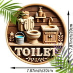 Wooden Hanging Bathroom Sign Round Farmhouse Wall Décor Wall Sign Plaque Richie's