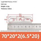 304 Stainless Steel Double Hole Flat Gasket Straight Plate Metal Flat Gasket Richie's 70x20x2cm A