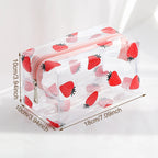 Clear PVC Strawberry Pencil Case – Large Capacity Makeup Bag Pencil Case Richie's