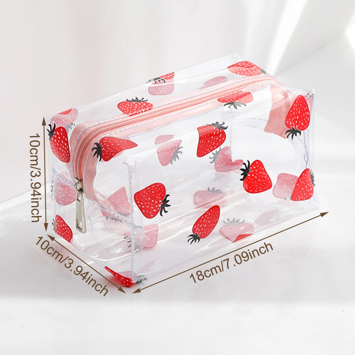 Clear PVC Strawberry Pencil Case – Large Capacity Makeup Bag Pencil Case Richie's