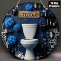 Wooden Hanging Bathroom Sign Round Farmhouse Wall Décor Wall Sign Plaque Richie's 06