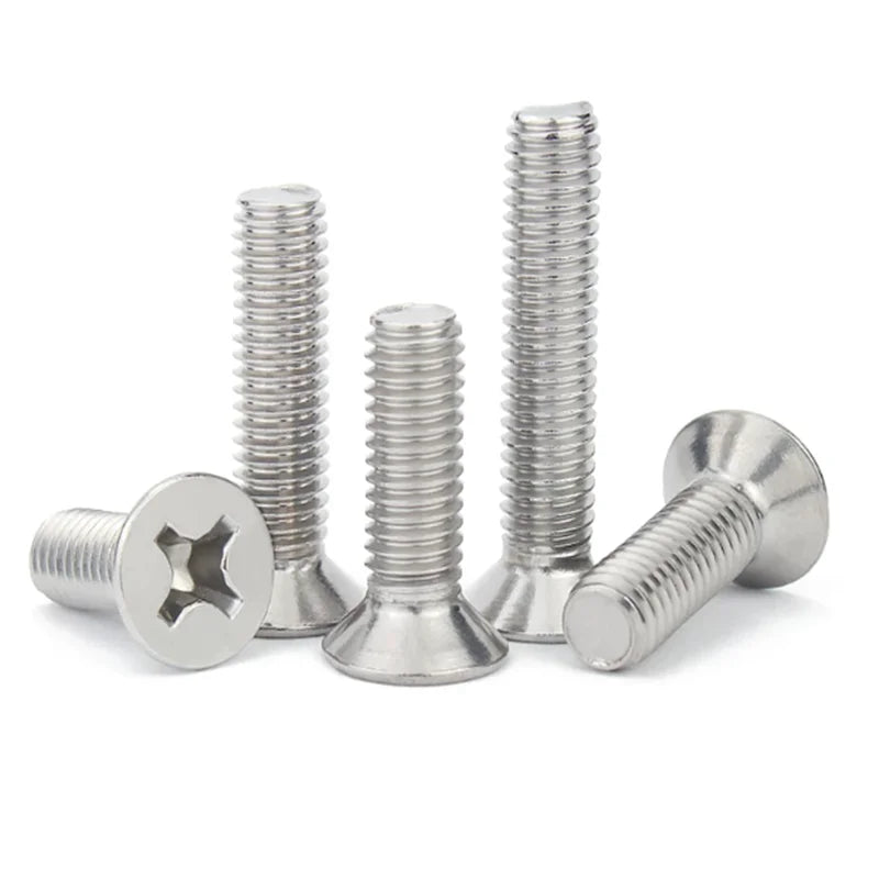 304 Stainless Steel Phillips Countersunk Screws M2–M8, 3–100mm Machine Screws Richie's