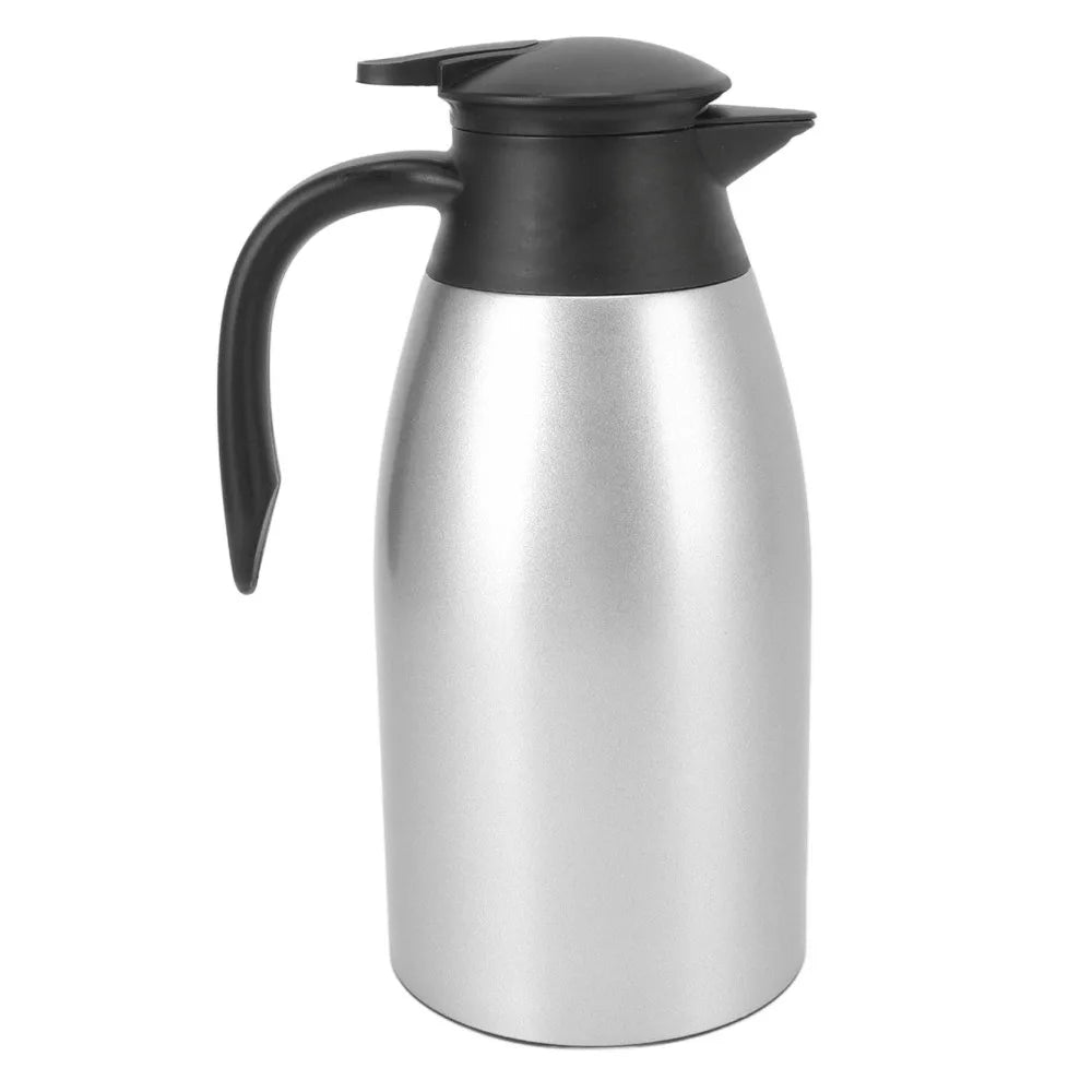 2L Stainless Steel Vacuum Insulated Coffee & Tea Pot Vacuum Insulated Carafe Richie's Silver