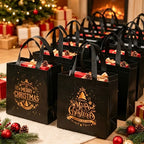 Black Christmas Tote Bags | Merry Xmas Non-Woven Gift Bags 4pk Christmas Gift Bags Richie's