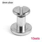 10 Sets Heart Pattern Copper Rivets – DIY Leather Craft Studs Leather Craft Rivets Richie's silver 8mm