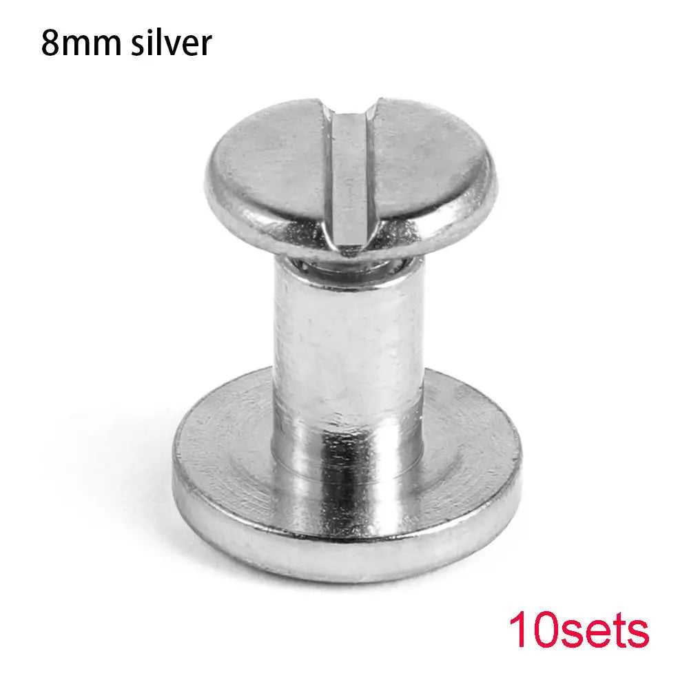 10 Sets Heart Pattern Copper Rivets – DIY Leather Craft Studs Leather Craft Rivets Richie's silver 8mm