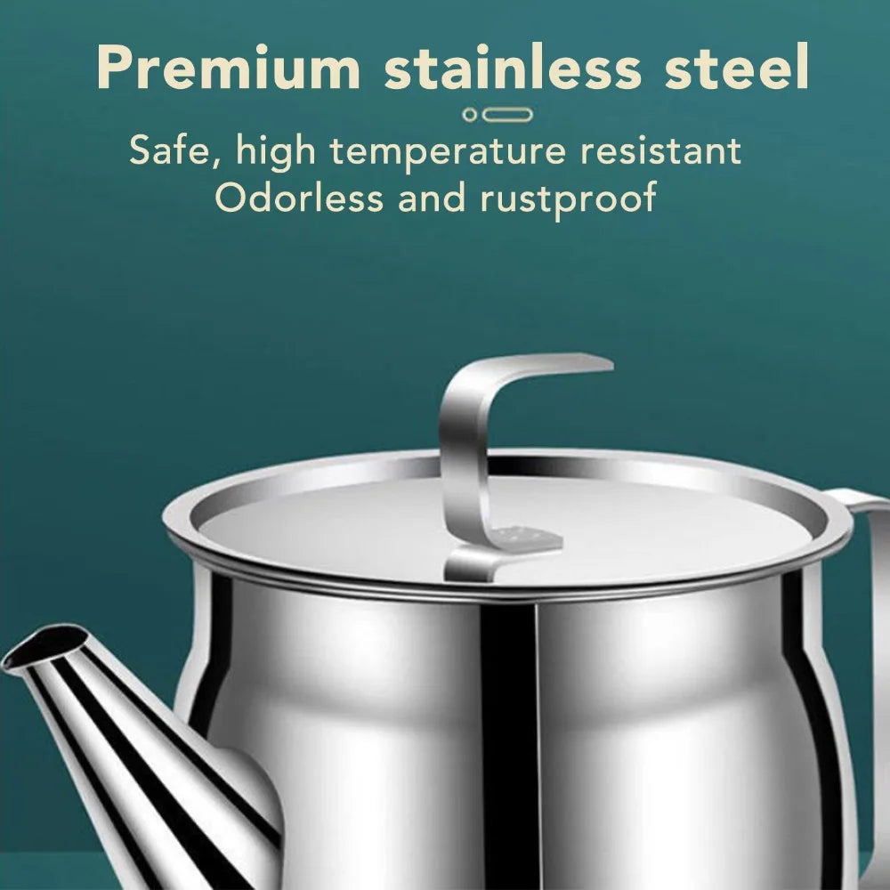 Stainless Steel Oil Strainer Pot 1200ml Grease Container Oil Strainer Pot Richie's