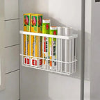 Magnetic Wall Storage Basket – No-Drill Kitchen Organizer Magnetic Storage Basket Richie's White-L