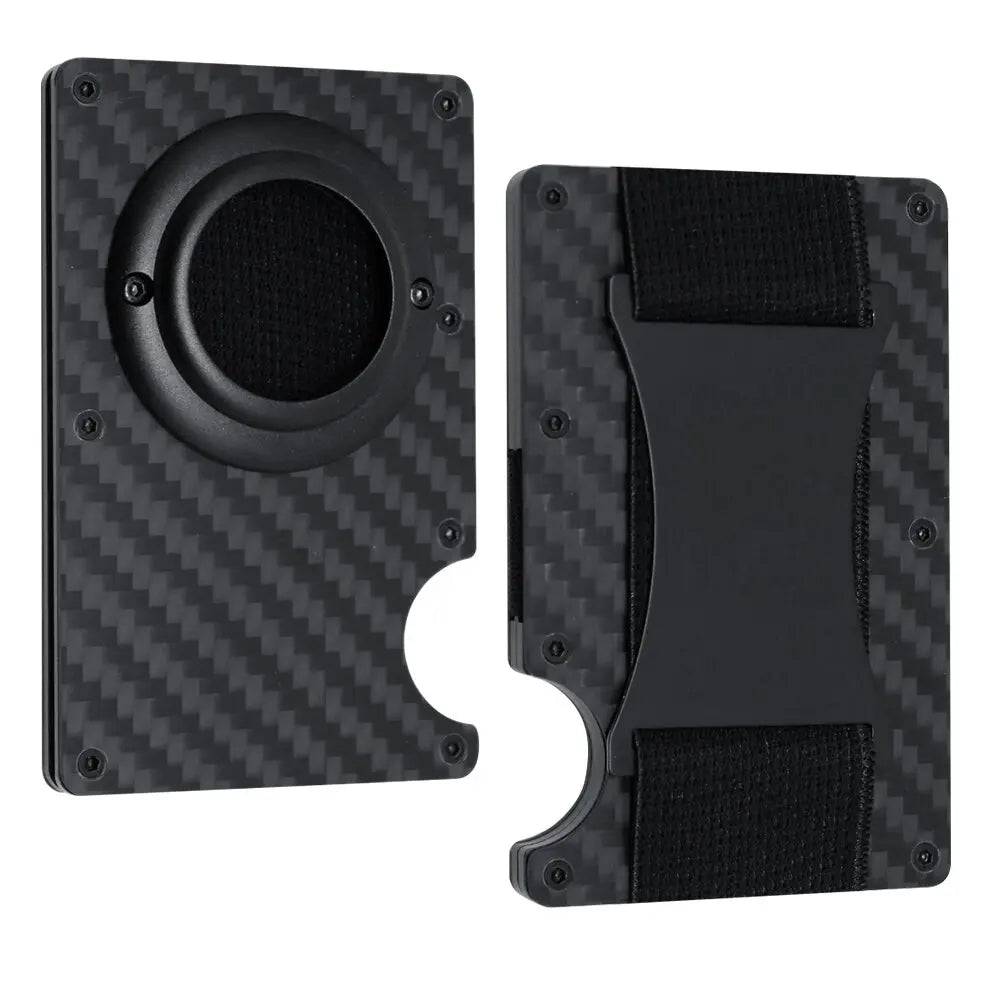 Zeeker Men's Metal Wallet | AirTag Bracket & RFID Blocking Metal Card Wallet Richie's carbon fibre 1