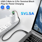 USB Type-C & Micro 2-Pin Screw Terminal Solderless Adapter 5V USB Terminal Adapter Richie's