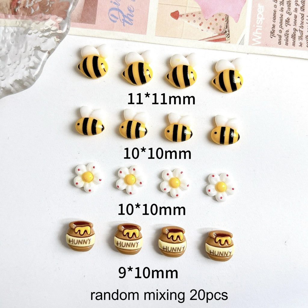 Honey Jar Resin Charms 20/60pcs – Bee DIY Nail & Jewelry Art Resin Craft Charms Richie's random mixing 20pcs