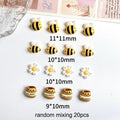 Honey Jar Resin Charms 20/60pcs – Bee DIY Nail & Jewelry Art Resin Craft Charms Richie's random mixing 20pcs