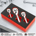 TOTNEND 72-Tooth Stubby Ratchet Set 1/4 3/8 1/2" Drive Ratchet Wrench Set Richie's as show