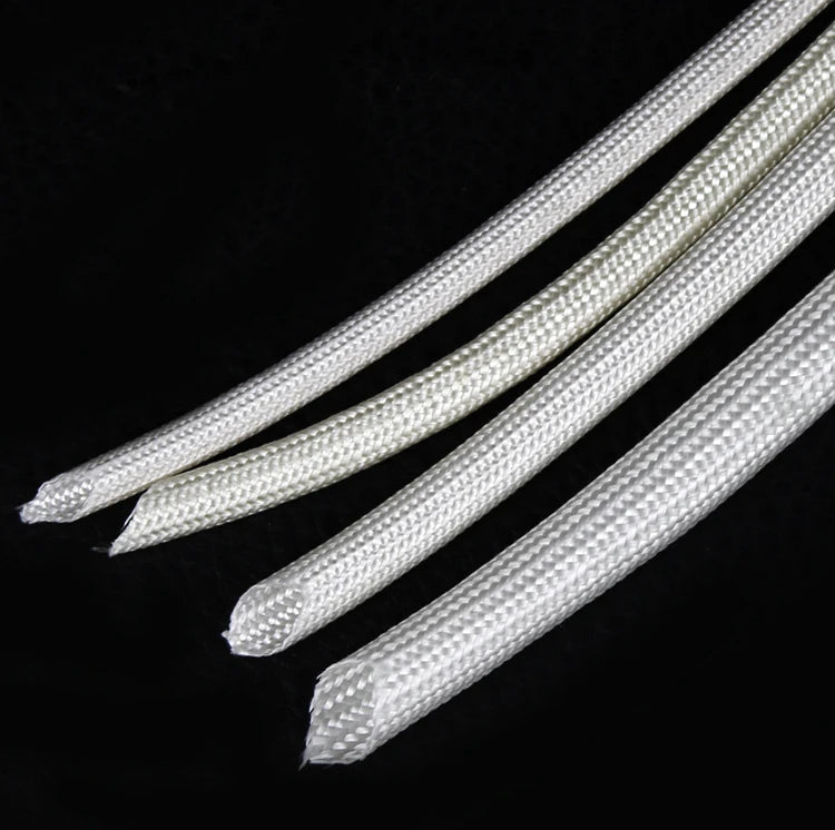 Fiberglass Braided Sleeve 1–50mm High-Temp Insulated Wire Wrap Fiberglass Wire Sleeve Richie's White 5M 18mm