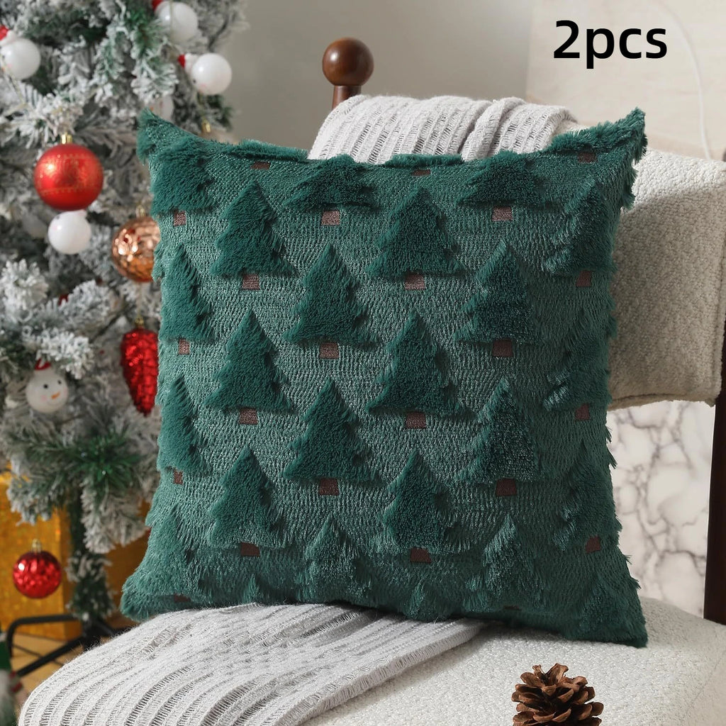 2pcs Beige Christmas Tree Pillow Covers 45x45cm | Holiday Décor Pillow Covers Richie's green 2pcs 45x45cm