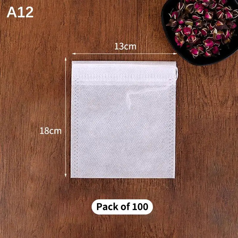 100 Pcs Drawstring Tea Bags – Disposable Empty Filter Pouches Tea Filter Bags Richie's A12
