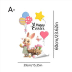 Easter Rabbit Flower Wall Stickers – Removable PVC Decals Wall Stickers Richie's A5