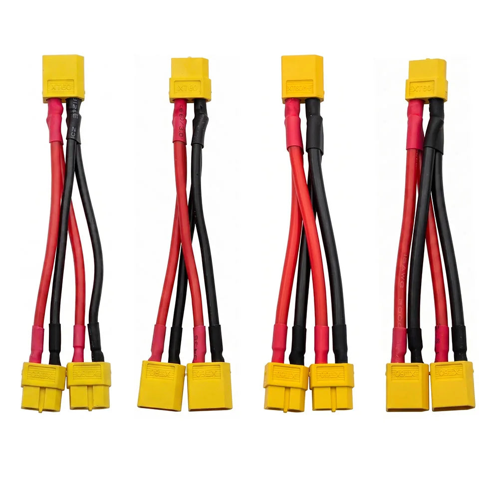2Pcs XT60 Parallel Y Splitter 12/14AWG Silicone Wire RC Drone RC Power Connector Richie's