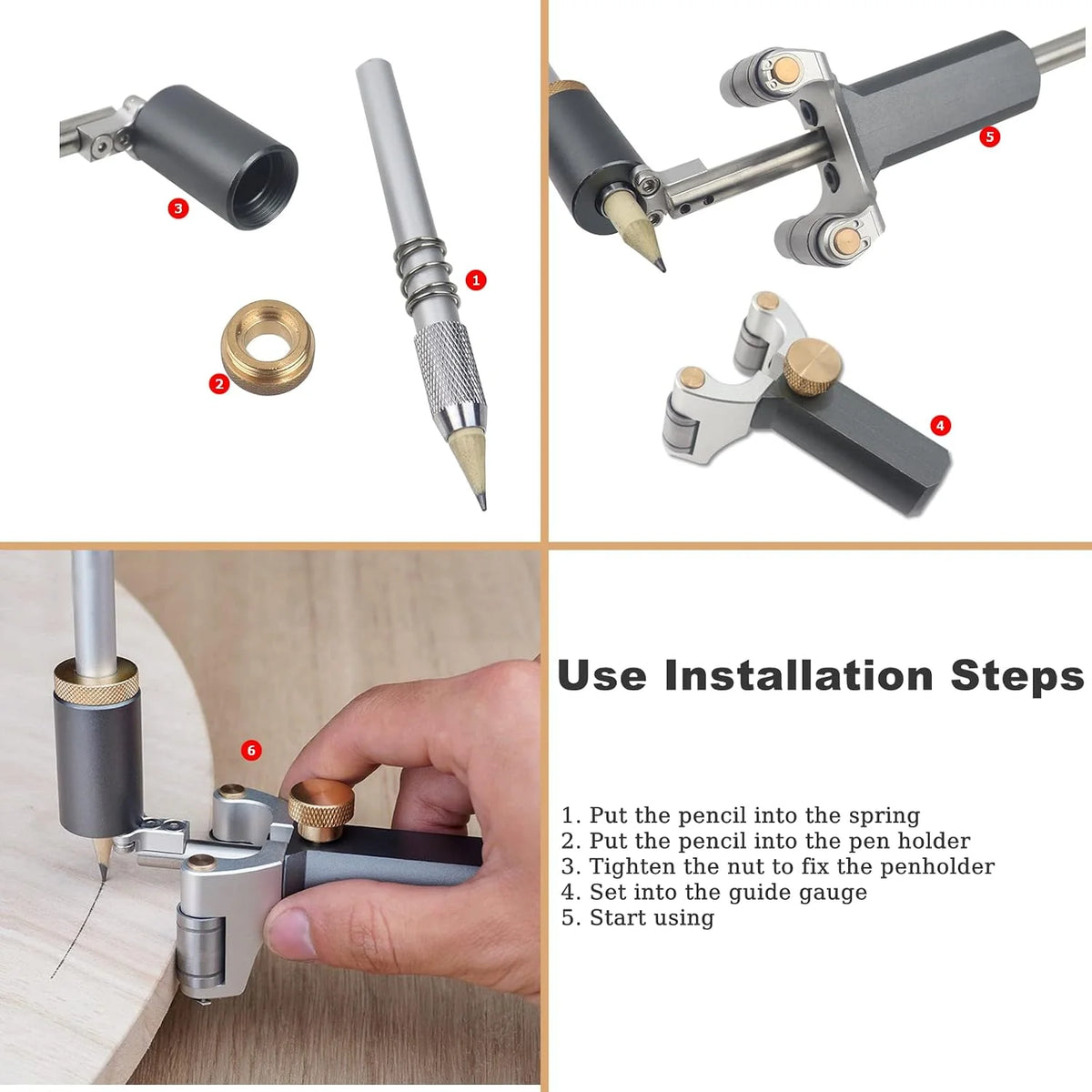 Dual-Purpose Scriber Marking Gauge Ruler – Aluminum Alloy Woodworking Marking Gauge Richie's