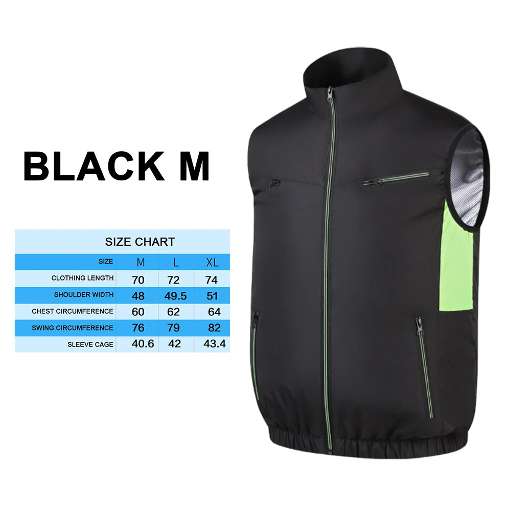 APWIKOGER Cooling Fan Vest – USB Wearable Vest for Summer Outdoor Cooling Fan Vest Richie's Black M without fan