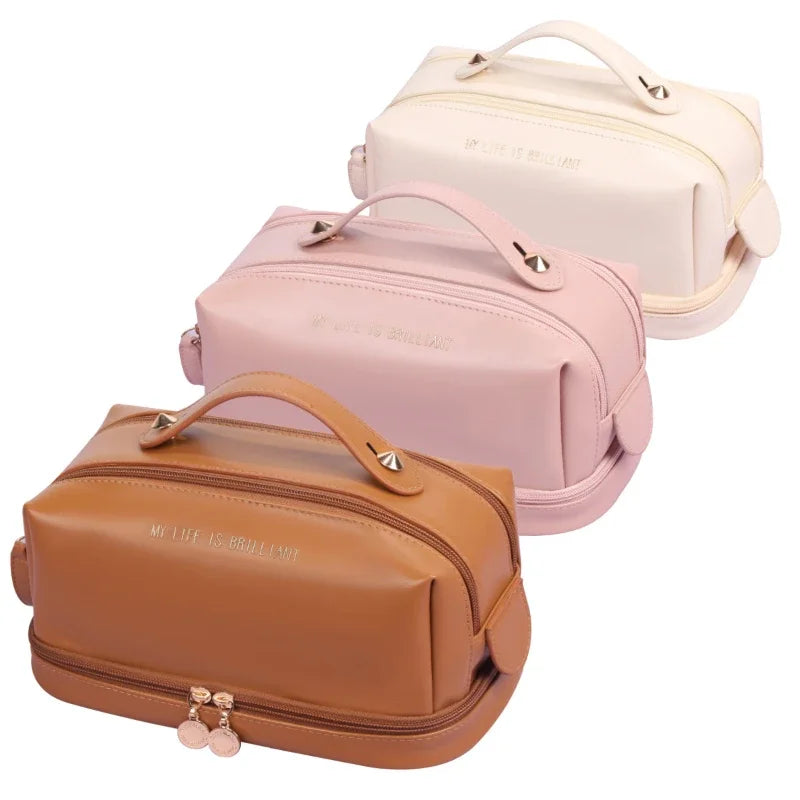 Elegant PU Leather Cosmetic Bag Travel Makeup Organizer Pouch Cosmetic Makeup Bag Richie's
