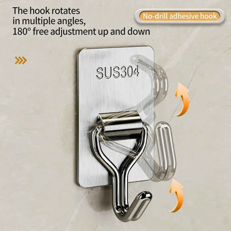 Self-Adhesive 304 Stainless Steel Wall Hooks | Multi-Purpose Adhesive Wall Hooks Richie's