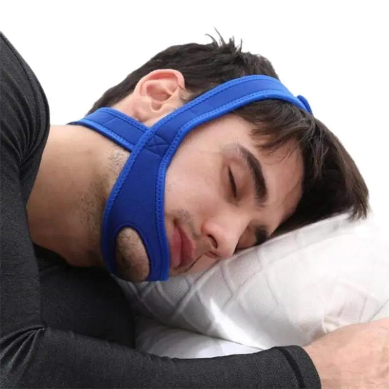 Adjustable Anti-Snoring Chin Strap | Soft Breathable Sleep Aid Anti-Snoring Chin Strap Richie's Blue