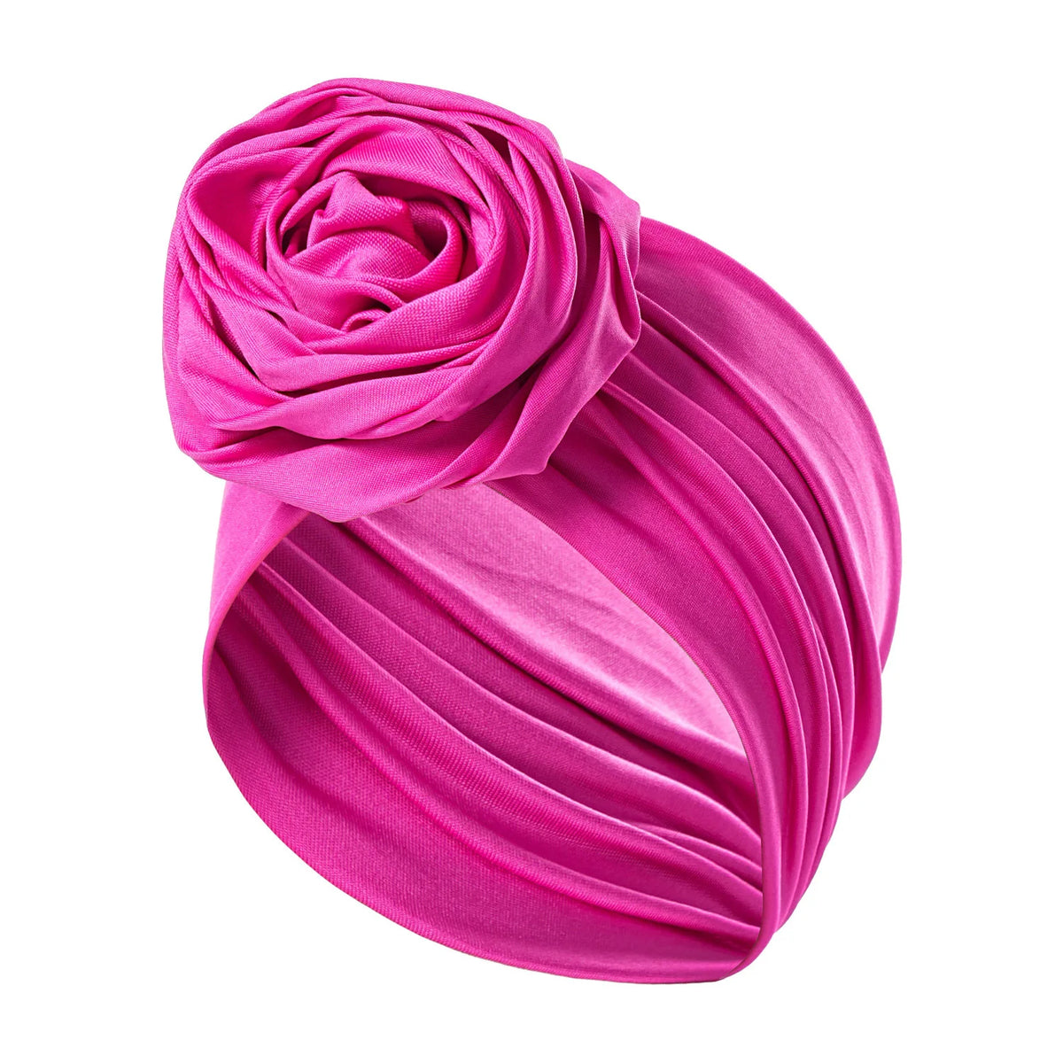 Women's Turban Head Wrap Hijab Cap with 3D Rose Flower Turban Head Wrap Richie's rose red