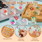 Fruit Ice Cube Squishy Toy Slow Rebound Fidget Squeeze Ball Squishy Fidget Toy Richie's
