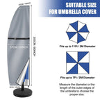 APWIKOGER Patio Umbrella Cover Waterproof Anti-UV with Zipper Patio Umbrella Cover Richie's gray 205cm