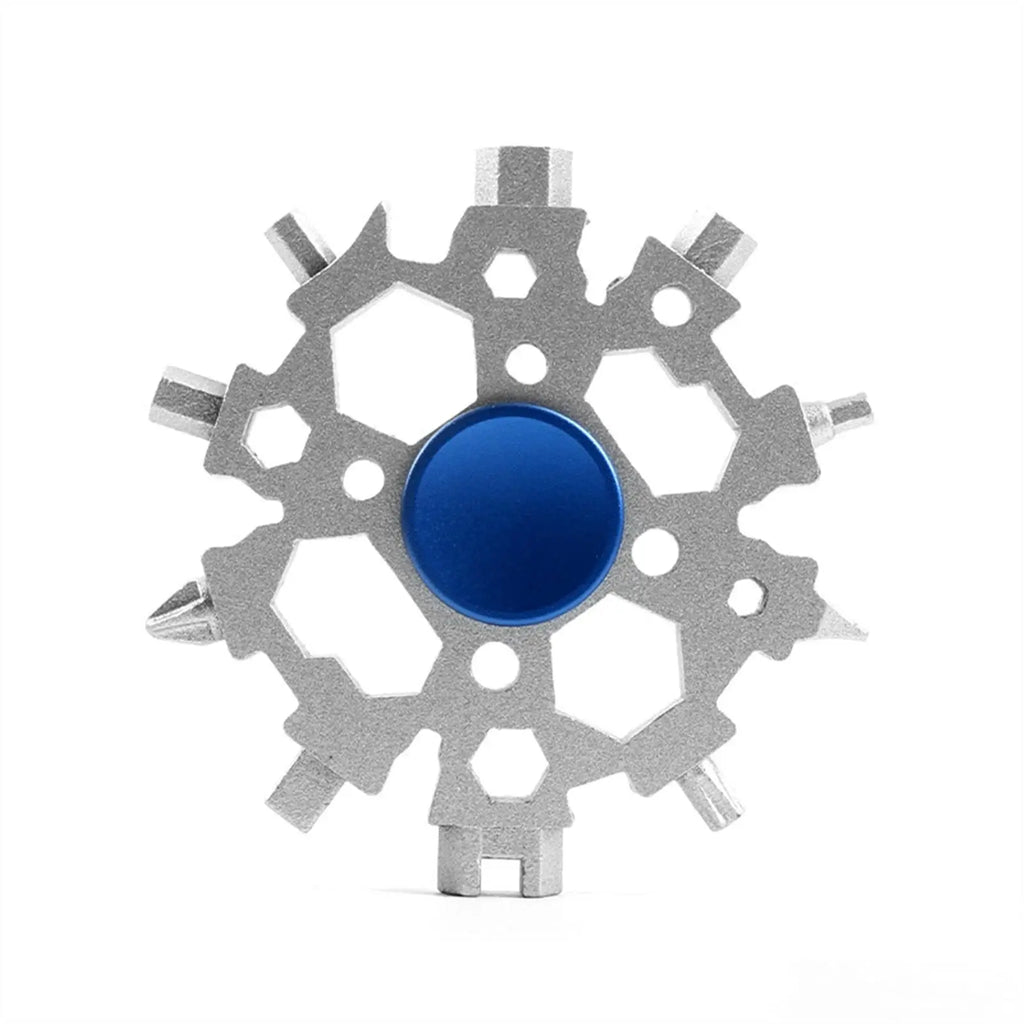 23-in-1 Snowflake Multitool with Fidget Spinner | EDC Pocket Tool EDC Multitool Richie's Silver Blue