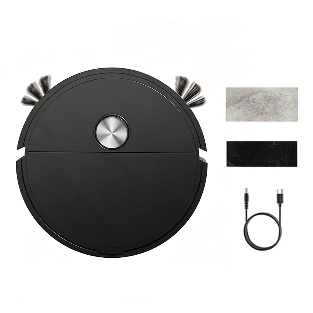 Mini 3-in-1 Robot Vacuum – Sweep, Mop & Suction for Car & Home Robot Vacuum Cleaner Richie's Black 100V-240V EU Plug