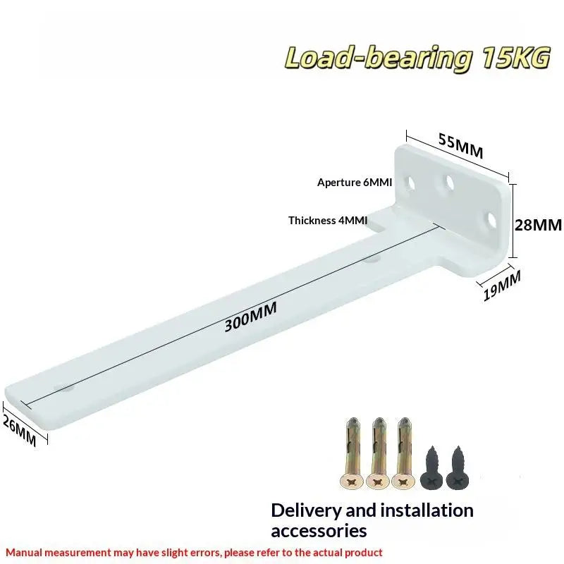L-Shape Metal Shelf Brackets Wall Mount Support Rack with Screws Metal Shelf Bracket Richie's White 26x300mm