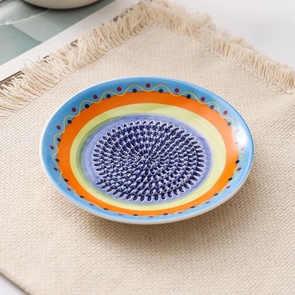 Ceramic Ginger Grater Round Plate – Multi-Purpose Kitchen Tool Ceramic Grater Plate Richie's 3
