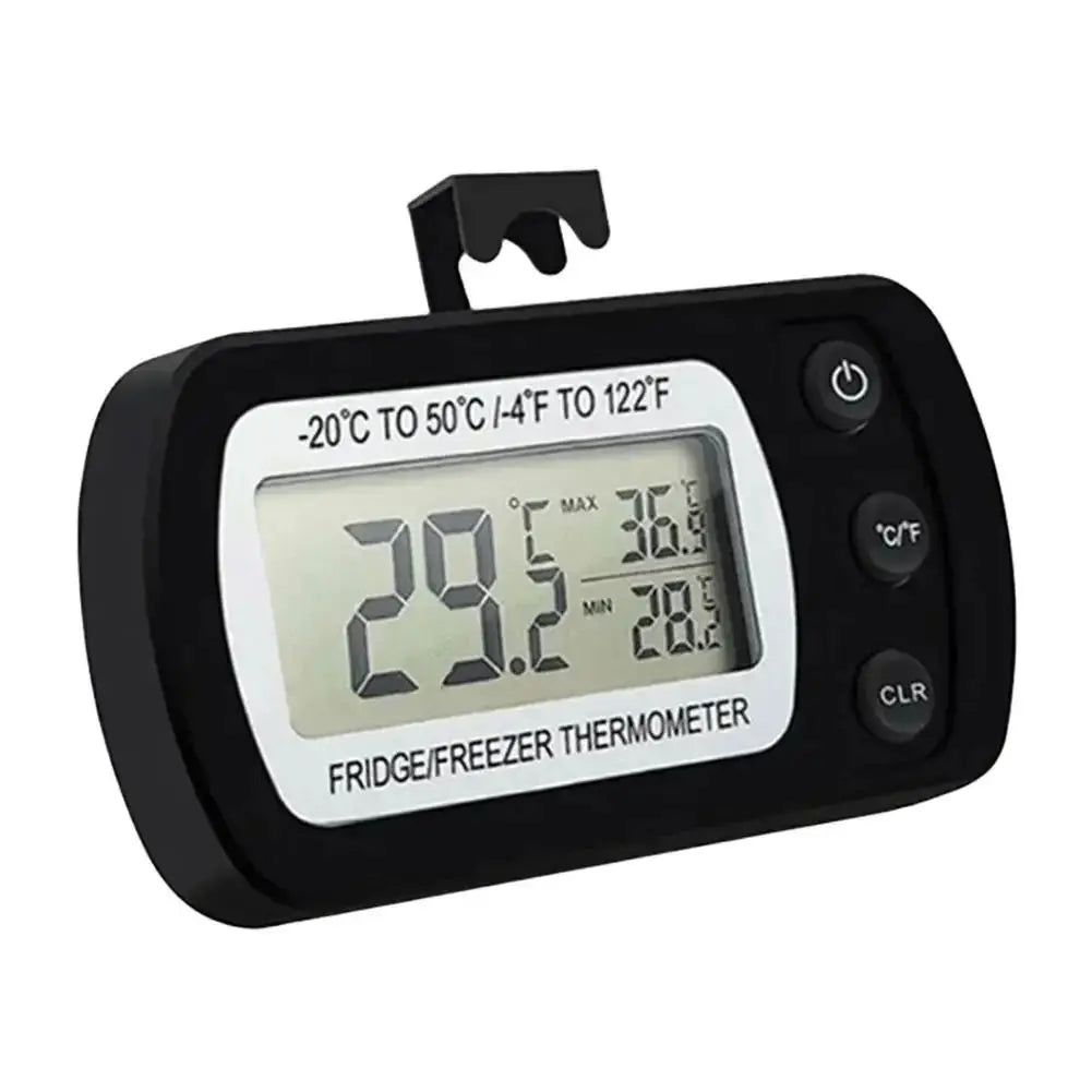 LCD Waterproof Fridge & Freezer Thermometer – Magnetic Back Fridge Thermometer Richie's Black