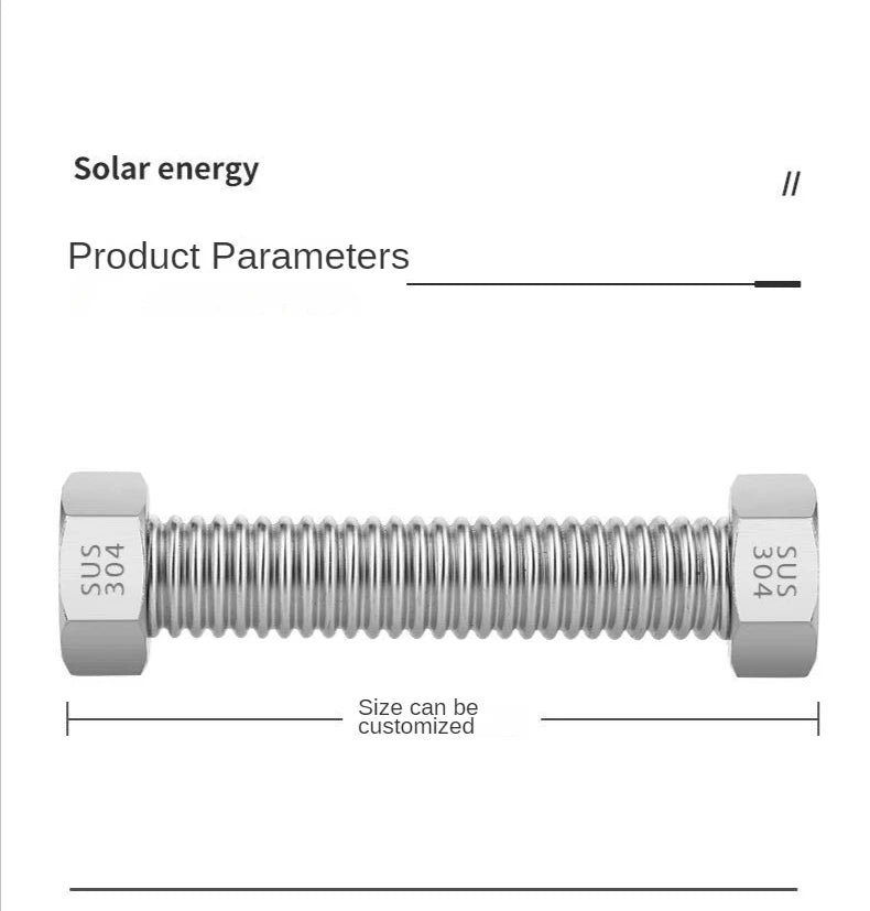 DN25 1" 304 Stainless Steel Bellows High-Pressure Flexible Hose Flexible Plumbing Hose Richie's
