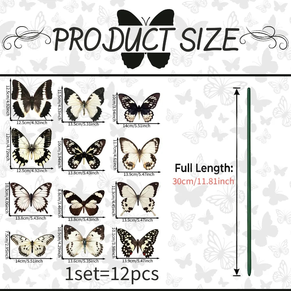 12PCS 3D Multicolor Butterfly Garden Stakes – Indoor & Outdoor Garden Stakes Richie's PY31000