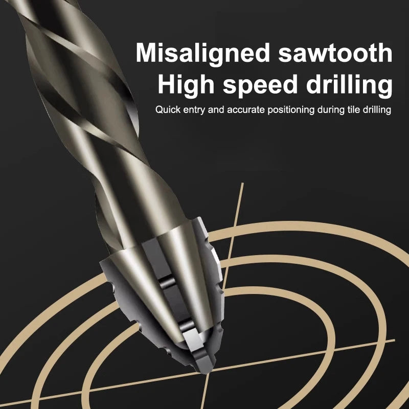 Tungsten Steel Serrated Drill Bits Set 3mm–12mm | Tile & Glass Drill Bit Set Richie's
