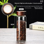 Airtight Glass Coffee Bean Storage Jar with Wood Lid Glass Storage Jar Richie's A3
