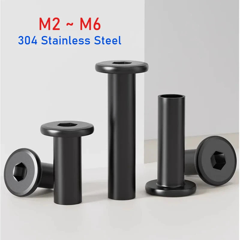 M2–M6 Black 304 Stainless Hex Socket Flat Head Cap Nuts Stainless Cap Nut Richie's 50mm M6-5pcs