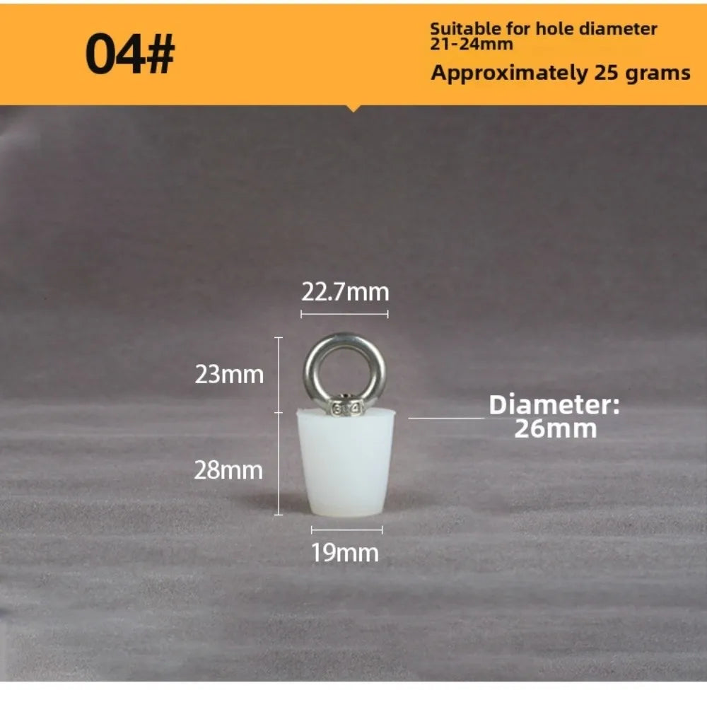 Tapered Silicone Stopper with Steel D-Ring | Universal Tube Plug Silicone Drain Stopper Richie's 04