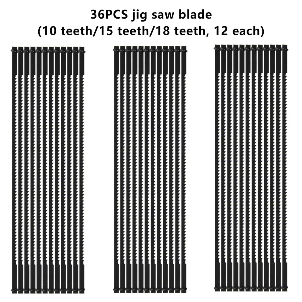 5" Pin End Scroll Saw Blades – Carbon Steel Multi-TPI Set Scroll Saw Blades Richie's 36Pcs 10-15-18T