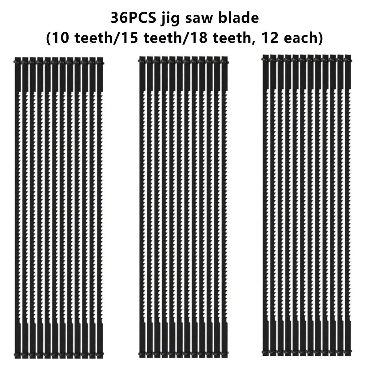 5" Pin End Scroll Saw Blades – Carbon Steel Multi-TPI Set Scroll Saw Blades Richie's 36Pcs 10-15-18T