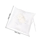 White Ring Bearer Pillow – Satin Ribbon & Faux Pearl Wedding Cushion Ring Bearer Pillow Richie's