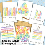 12 Watercolor Birthday Cards with Envelopes | Premium Paper Greeting Card Set Richie's