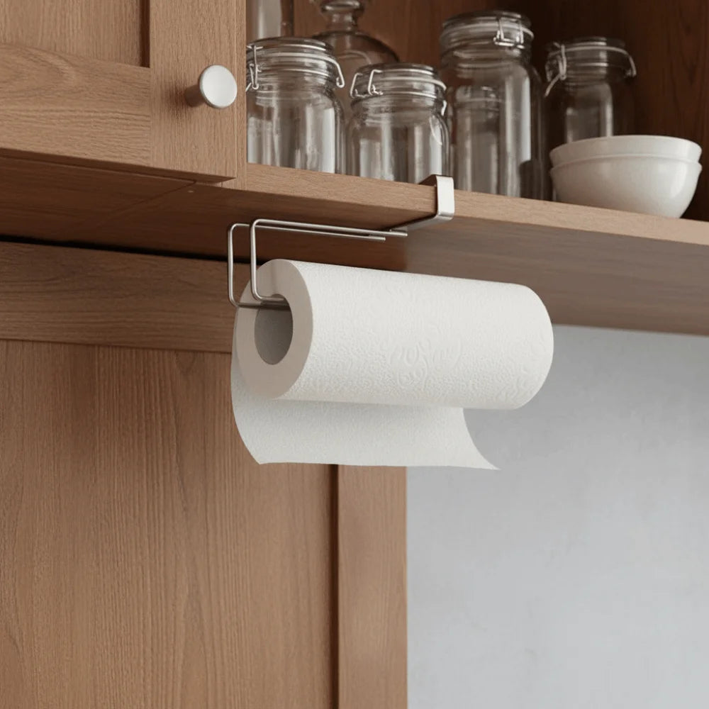 Stainless Steel Paper Towel Holder – Punch-Free Cabinet Mount Paper Towel Holder Richie's