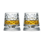 360° Rotating Whiskey Glass Spinning Crystal Tumbler Set of 2 Whiskey Glass Set Richie's G